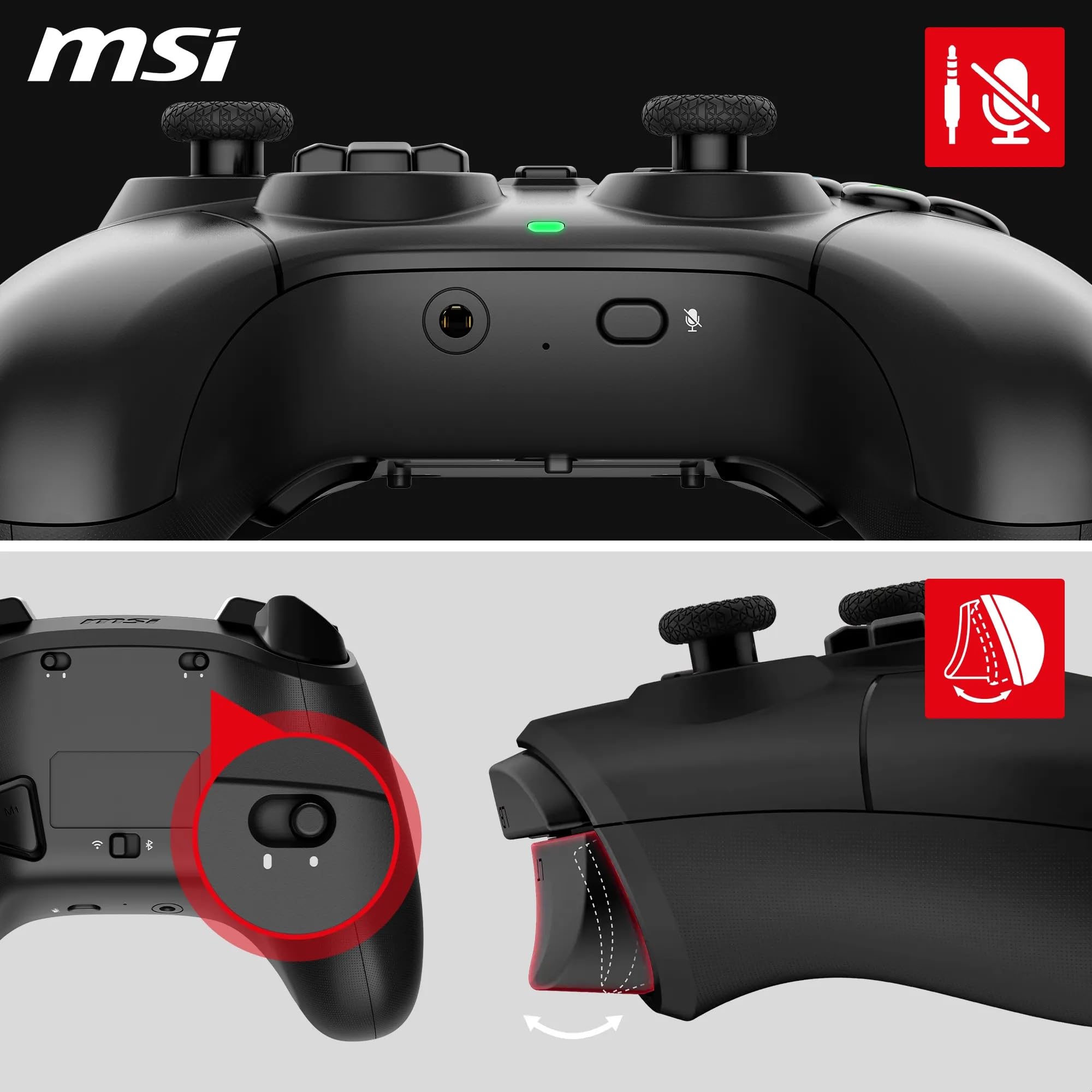 MSI FORCE GC300 WIRELESS WHITE PC Gamepad Controller - 2.4 GHz MSI FORCE GC300 WIRELESS WHITE PC Gamepad Controller - 2.4 GHz